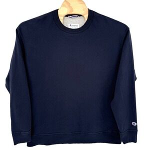 Champion Crewneck Sweatshirt XXL 2XL Blue Fleece Pullover Athletic Long Sleeve